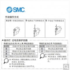 SMC SY5120-1LND-01 5通电磁阀SY5000系列 直接配管型/单体式2位单电控 L形插座式不带导线旋具锁定